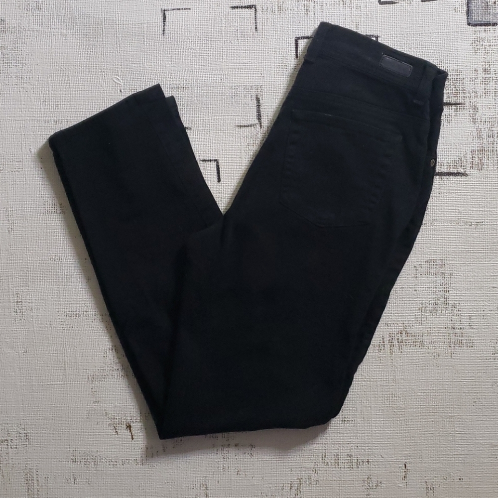 High waist straight leg black jeans